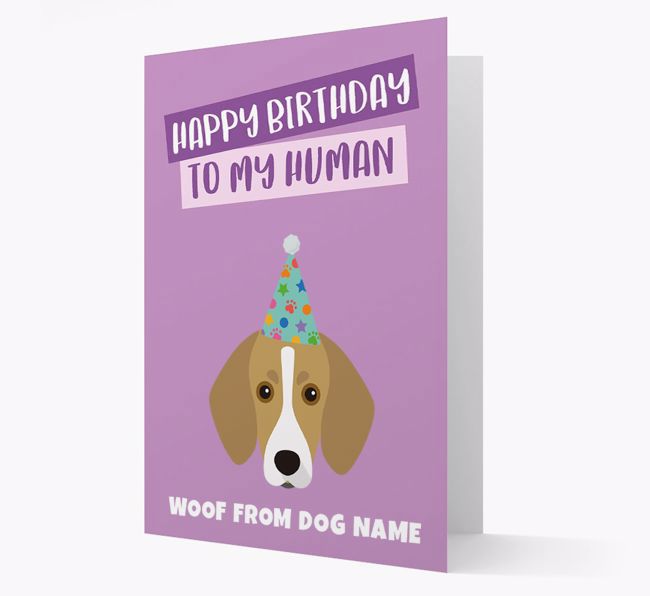 Personalised 'Happy Birthday To My Human' Card with {breedCommonName} Icon